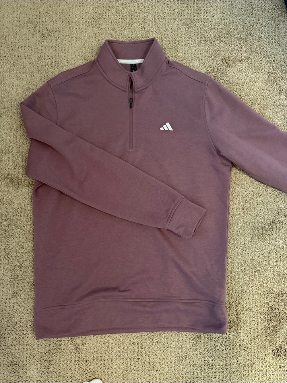adidas Men’s Quarter-Zip Sweater in Mauve